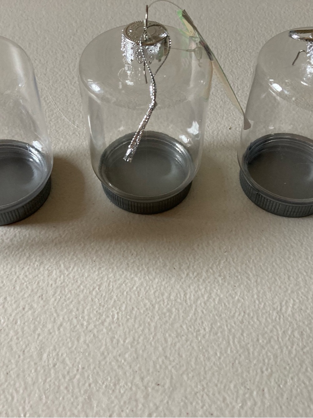 Crafter's Square DIY Clear/Gray Hanging Plastic Jar Ornaments 3ct 4in Solid